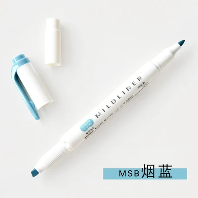 3 шт. японский Зебра хайлайтер WKT7 Mildliner студенческий пастельный двойной хайлайтер маркер ход Фокусировка на ежедневном использовании - Цвет: Smoke blue
