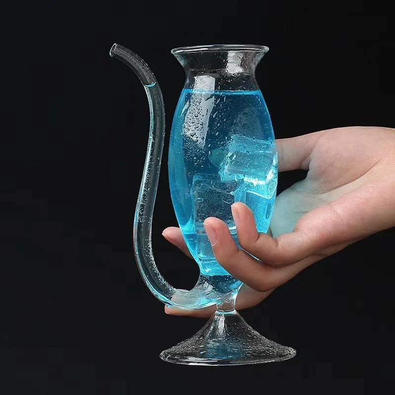 Высокая боросиликатная Хрустальная стеклянная коктейльный винный стакан Прозрачная термостойкая вампирская Шампанская тумблер для виски соломинка для коктейлей чашка для сока