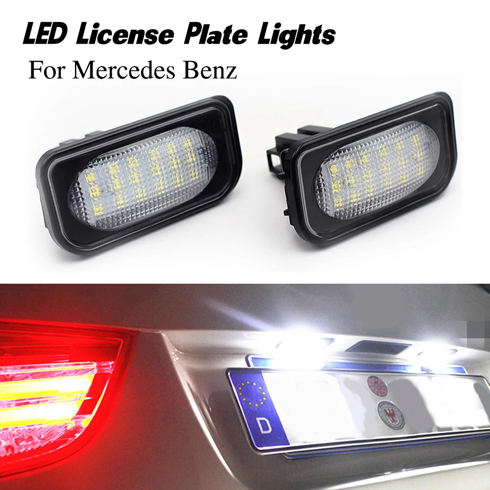 2x LED Licence Number Plate Light For Mercedes W203 4D C209 R230 C CLK SL Class