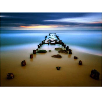 Skup 5d ścieg Krzyżykowy Haft Diamentowy Pełny Kwadrat Okrągły Morze Cuda Krajobraz Z Mostem Diamentowa Mozaika Do Dekoracji Domu