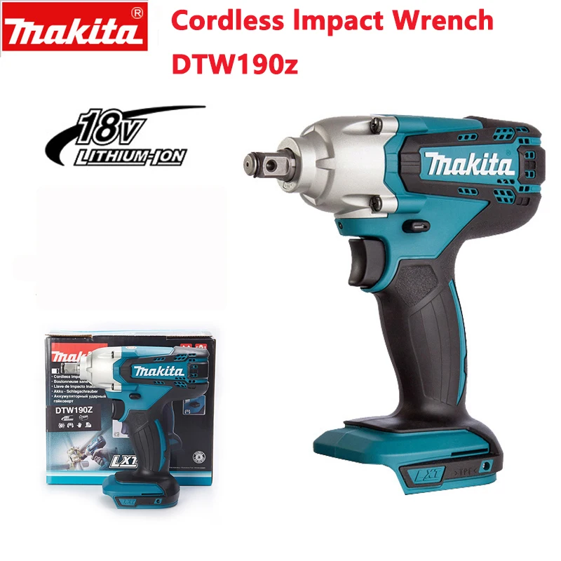 Makita DTW190Z Impact Wrench Makita 18V Power Tool Electric Wrench 190N.m Rechargeable Impact Wrench Square Drive Screw 12.7mm