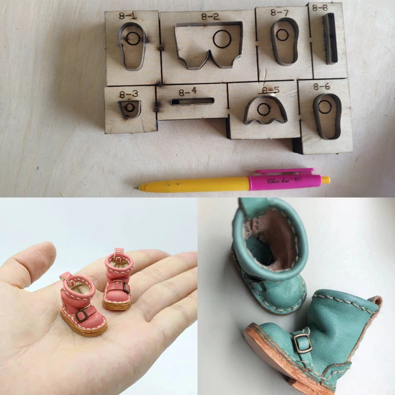 DIY Кожа ремесло Симпатичные Мини сапоги дизайн Висячие украшения высечки нож