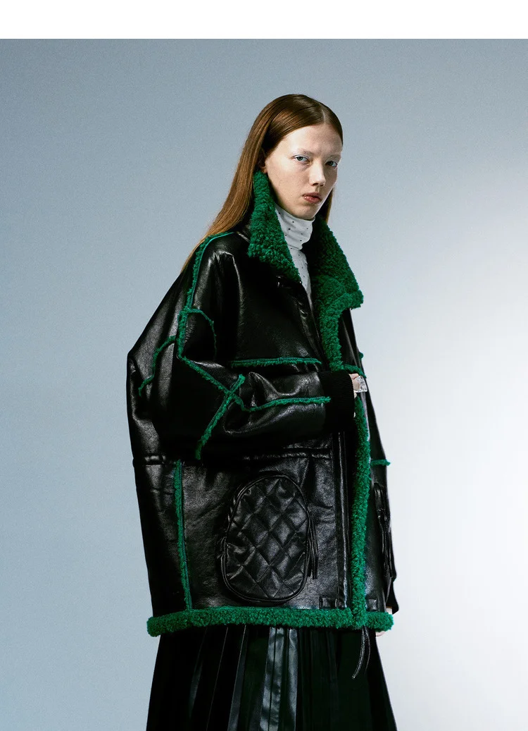 [11,29] IRINACH115 зимняя новая коллекция больших размеров из искусственной кожи берберского флиса Женское пальто