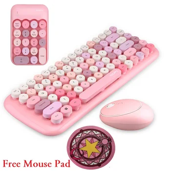 Kawaii Wireless Keyboard, Mouse, Number Pad And Free Mouse Pad 1