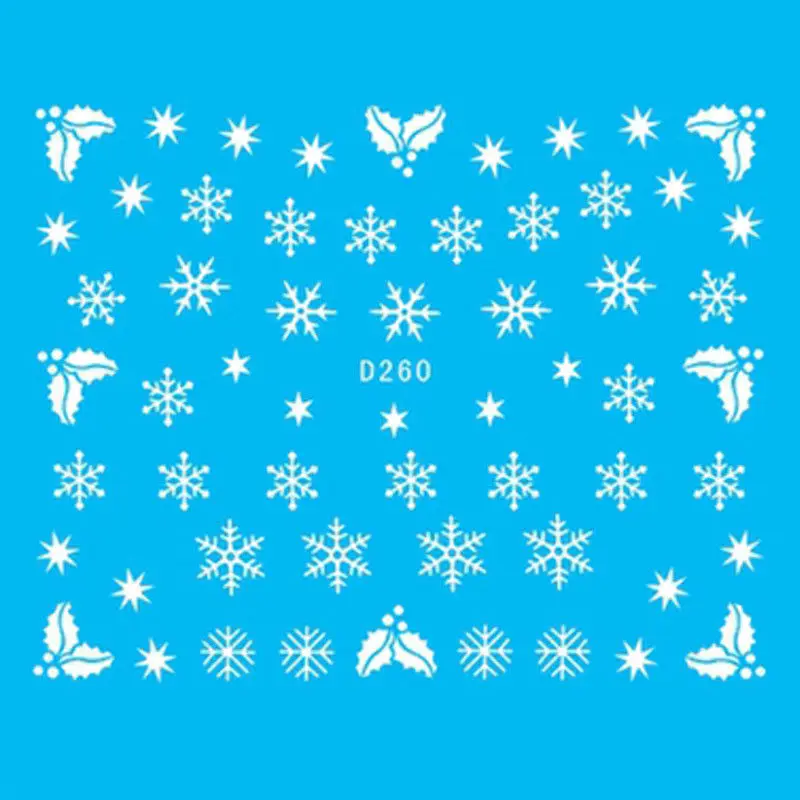 11 шт прекрасный Рождественский Снеговик бабочкой наклейки для ногтей, переводная картинка Снежинка косметический инструмент для ногтей переводная вода украшения для ногтей