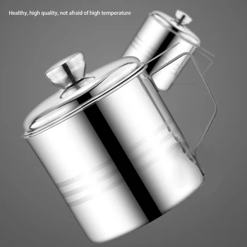 

With Mesh Strainer Oil Container Storage Can Keeper Bacon Grease Filter Separator Pot Cooking Kitchen Stainless Steel Restaurant