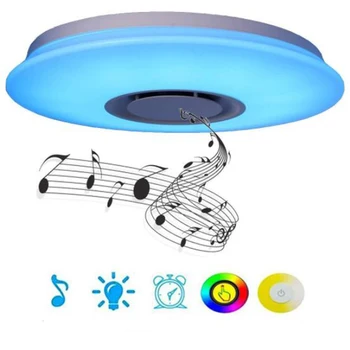 

New App Remote Rgb Bluetooth Color Changeable Led Music Speaker Ceiling Lights Acrylic Dimming Led Lamp 110V 220V Bedroom,Withou