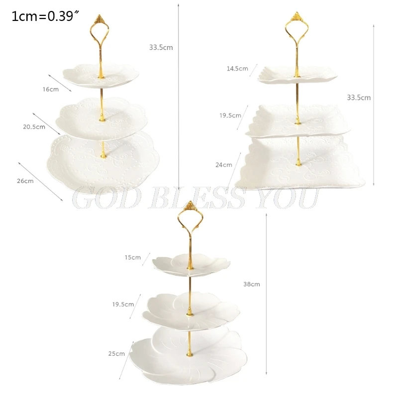Detachable Cake Stand European Style 3 Tier Pastry Cupcake Fruit Plate Serving Dessert Holder Wedding Party Home Decor cake stand
