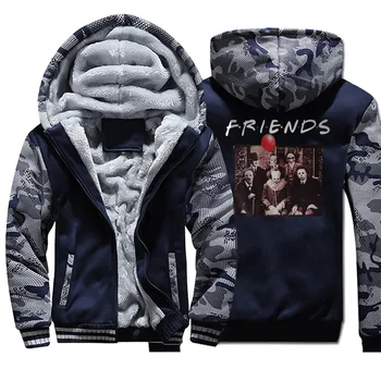 

Hot New Cartoon Hoodie Fleece Zipper Jacket Warm thickening Coat Windproof Winter Men's Outwear Stylish male sports coats