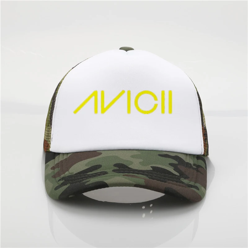 Модная бейсболка avicii band с принтом, шапка с сеткой, мужская и мужская летняя трендовая Кепка, новая молодежная Джокер, Солнцезащитная шляпа, пляжный козырек - Цвет: Белый