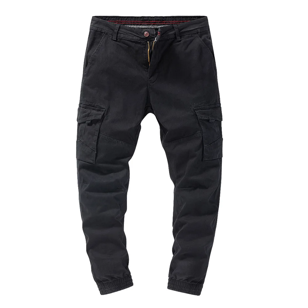 Autumn Mens Thick Cargo Pants Elastic Multiple Pocket Military Male Trousers Outdoor Joggers Pant Plus Size Men MY262 | Мужская одежда