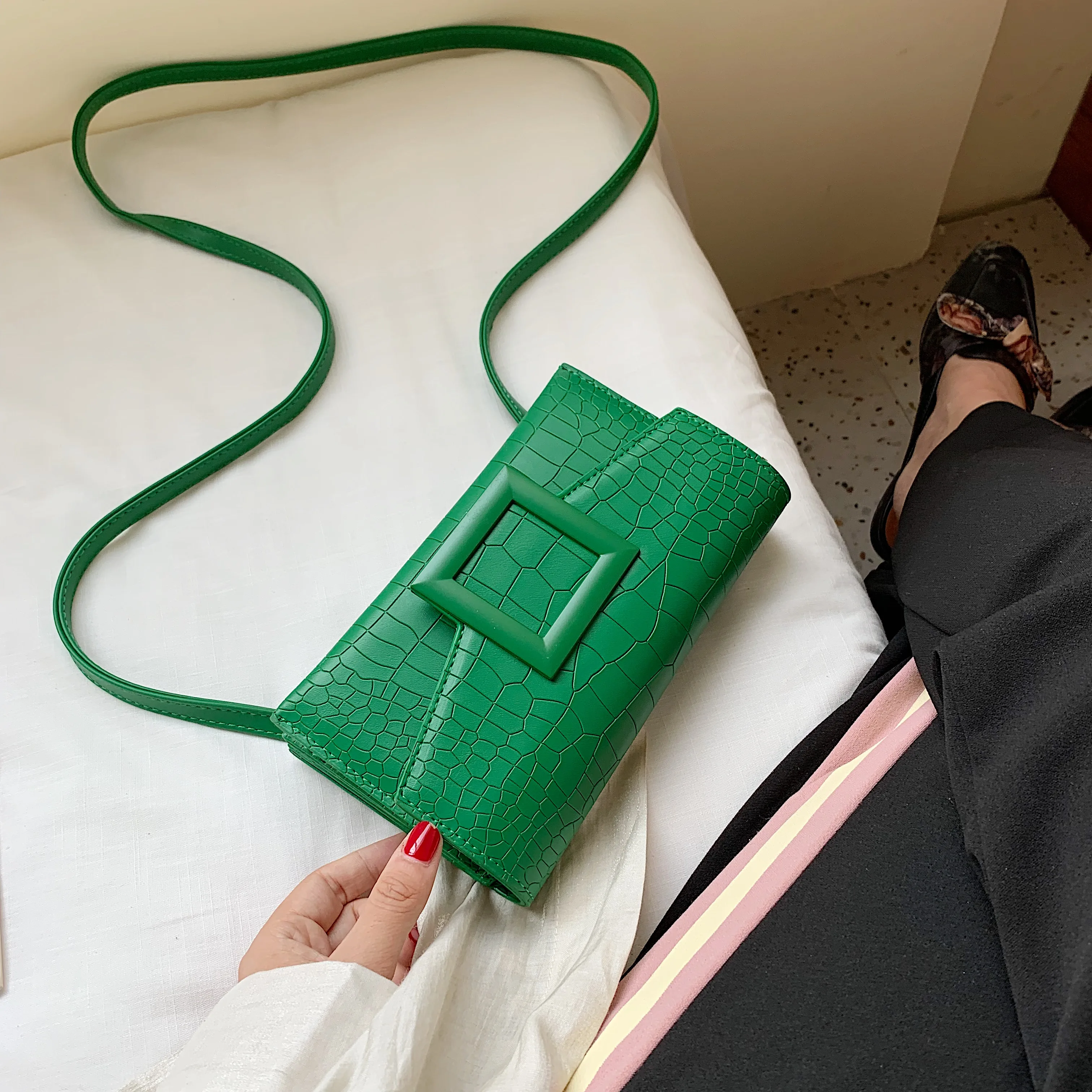 

Stone Pattern PU Leather Crossbody Bags For Women 2019 Quality Luxury Shoulder Messenger Bag Female Small Handbags and Purses