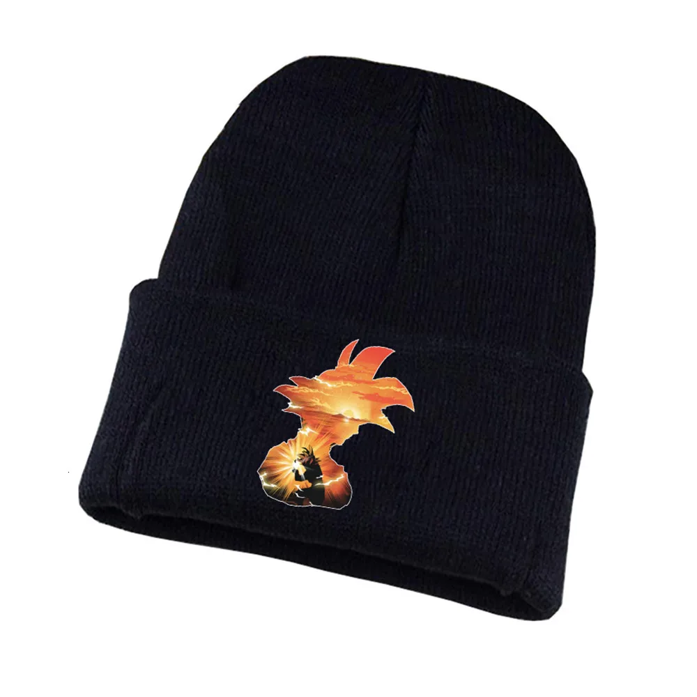 Аниме Dragon Ball Z вязаная шапка для косплея унисекс с принтом для Взрослых Повседневная хлопковая шапка для подростков зимняя вязаная шапка - Цвет: 27