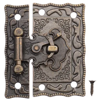 

1pcs Antique Wooden Case Box Decorative Latch Hasp Security Lock Cabinet Hinge Furniture Hardware Hasps