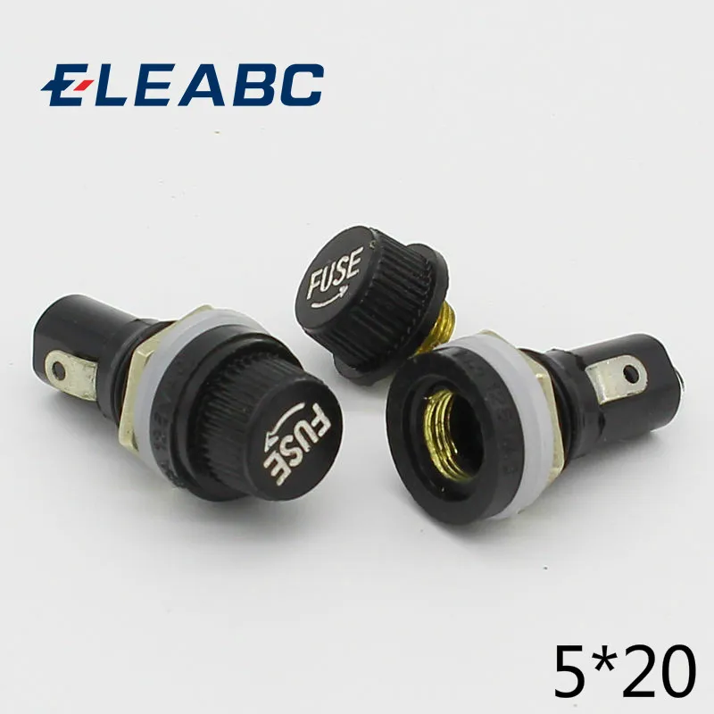 5Set 6x30mm Sicherungshalter Mit Sicherungen - Flip Typ Schwarz/Weiß