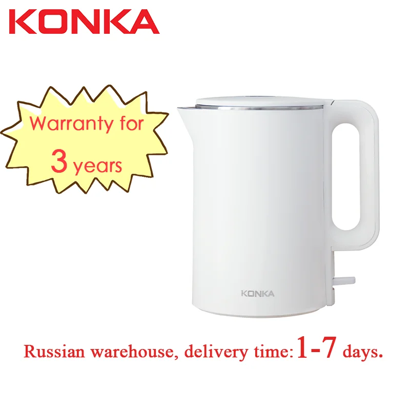 Простой белый Электрический чайник KONKA, кухонный чайник, электрический кипяток, Vitek, 1500 Вт-1800 Вт, Электрический чайник
