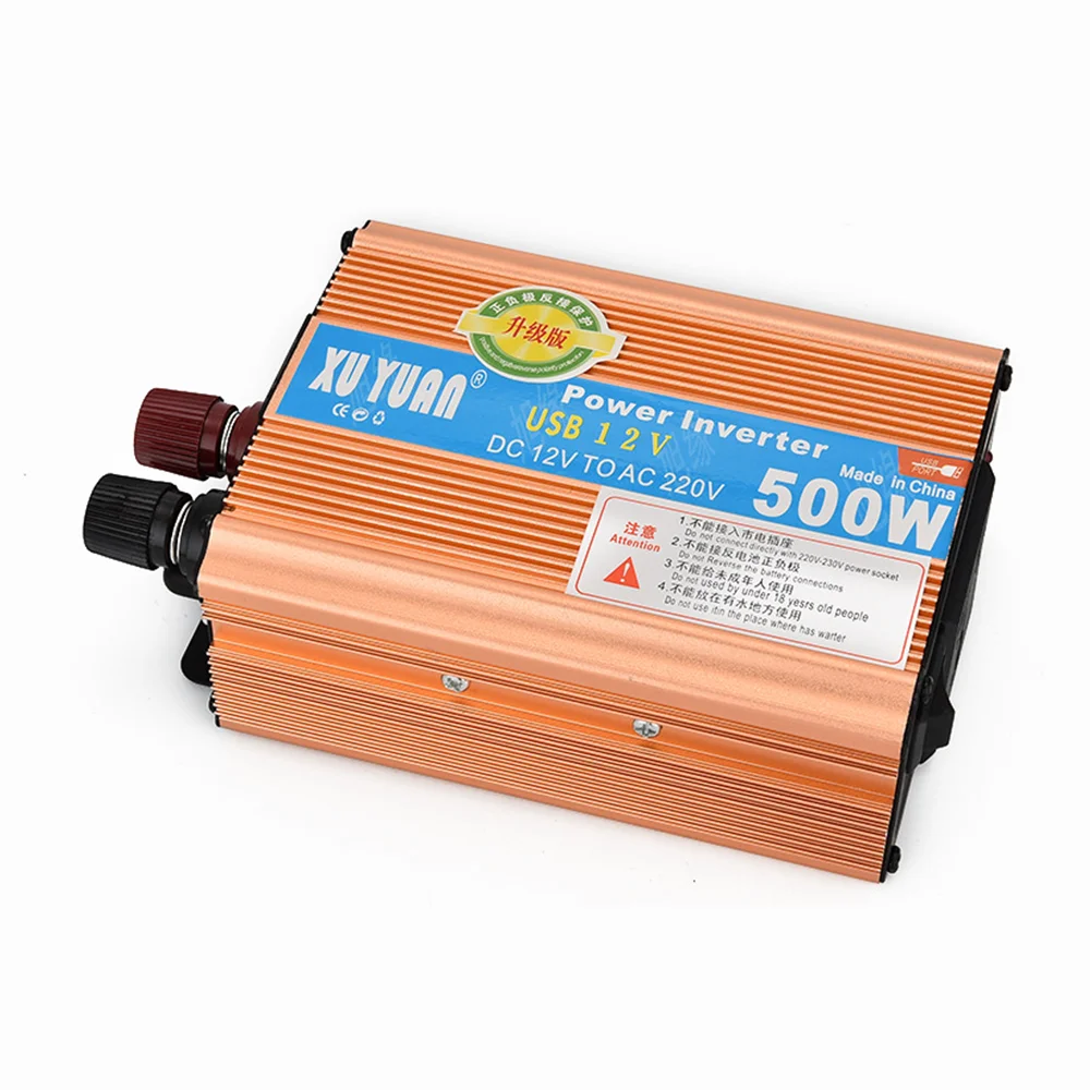 500W инвертор автомобиля с USB 12V постоянного тока до 220V автомобиля Питание