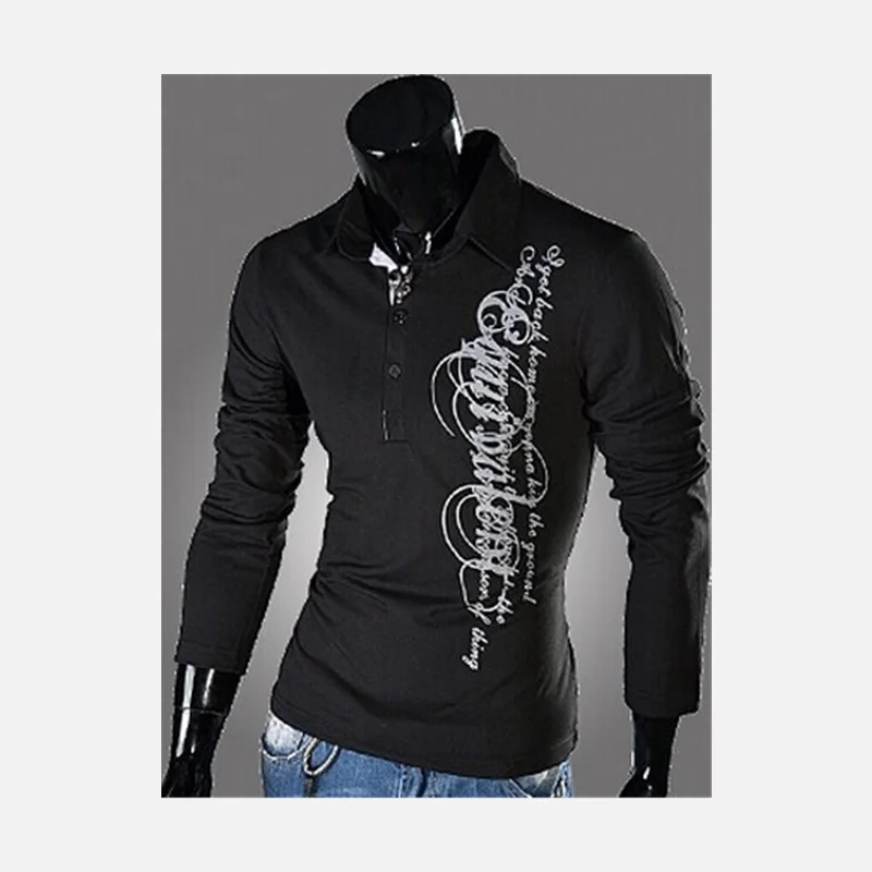 ZOGAA  Men's Fashion Lapel Letter Printing Self-cultivation POLO Shirt - Image 6