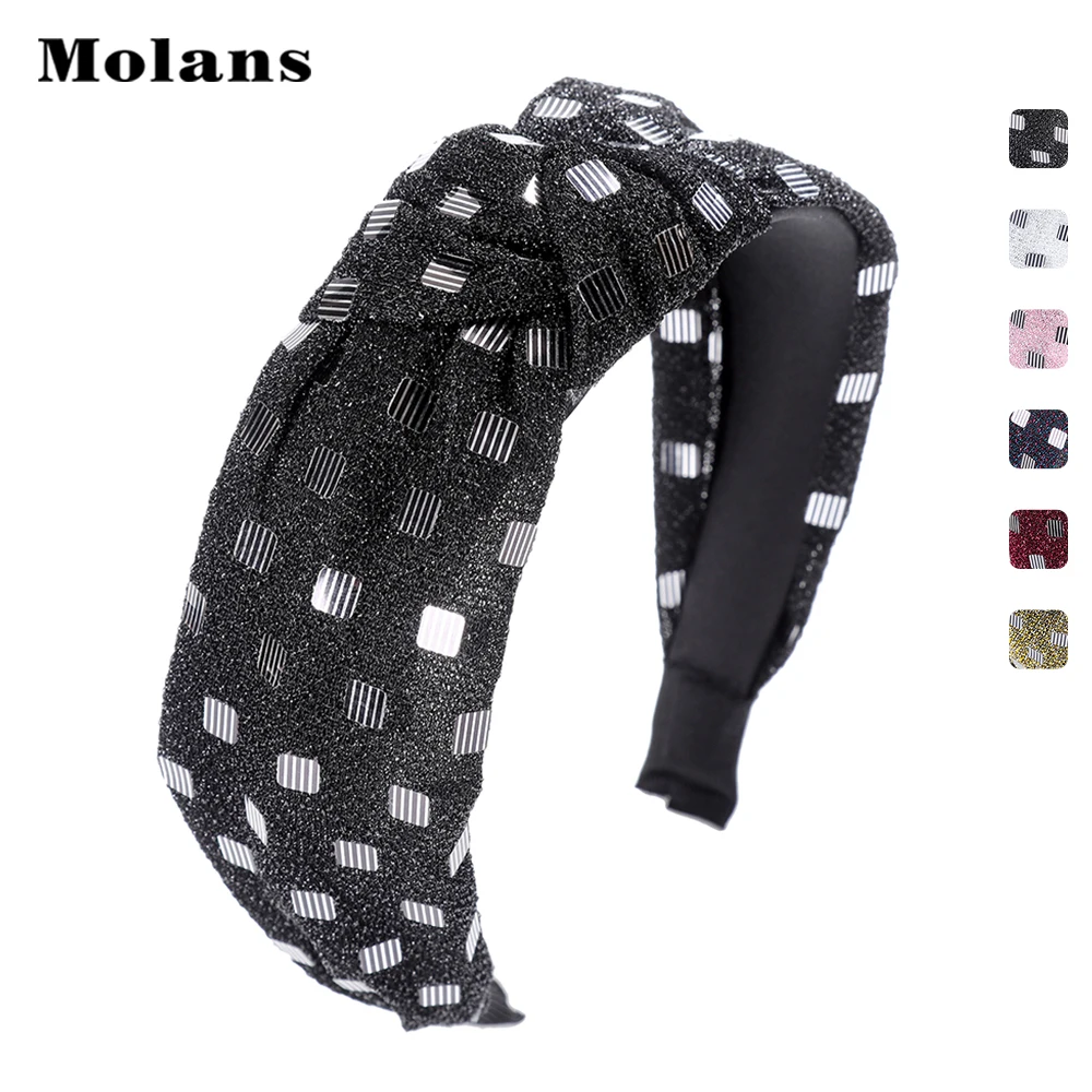 MOLANS/Новое поступление, осенняя повязка на голову с узлом, женские модные широкие резинки для волос, ободок для волос, ободок, зимняя, сохраняющая тепло, аксессуары для волос