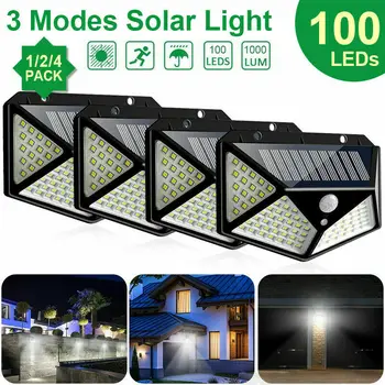 

Solar Lights Outdoor 100 Led Bright Motion Sensor Light Wide Angle Wireless Waterproof IP65 Wall Lights For Garden Wall Street