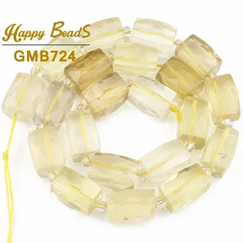 

11x16mm Natural Yellow Crystal Citrines Quartz Faceted Irregular Column Loose Beads For Making Diy Pendant Yogo Bracelet Jewelry