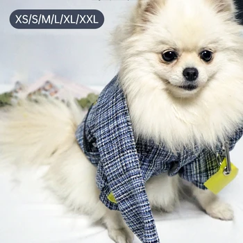 

(XS-XXL) Dog Plaid Warm Jacket Keeps Warm Small Puppies With Scarf Trendy Brand Plaid Jacket Fashion Dog Clothes Pet Clothing ^