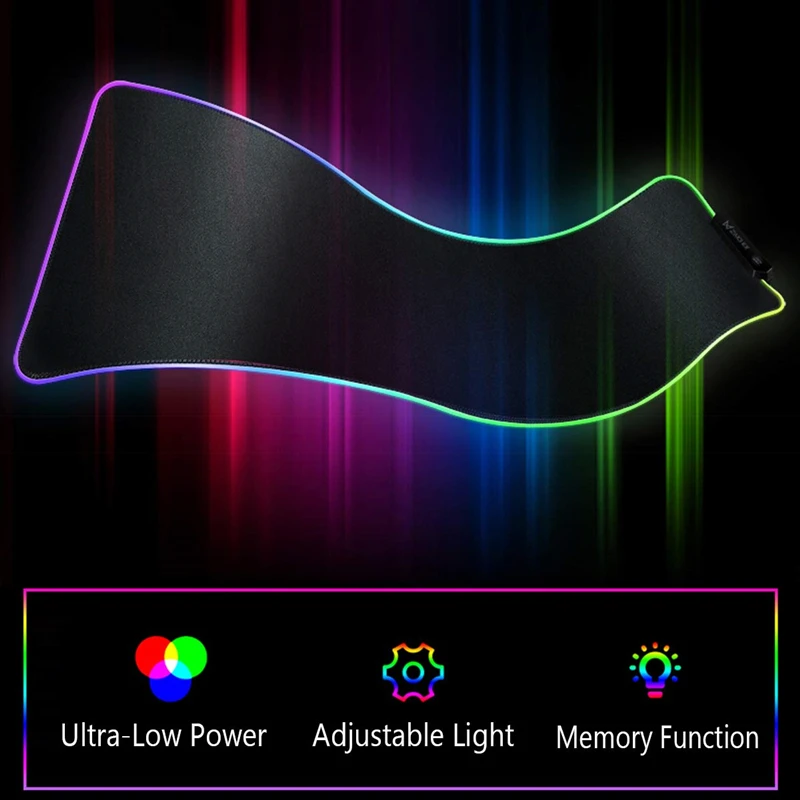 RGB Soft Large Gaming Mouse Pad Oversize Glowing Led Extended Mousepad Non-Slip Rubber Base Computer Keyboard Pad Mat
