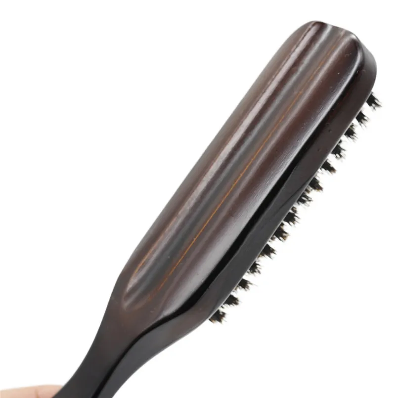 Деревянная ручка кабана щётка для чистки щетка Парикмахерская Мужская Борода Щетка антистатическая для парикмахерских Укладка волос расческа инструменты для бритья