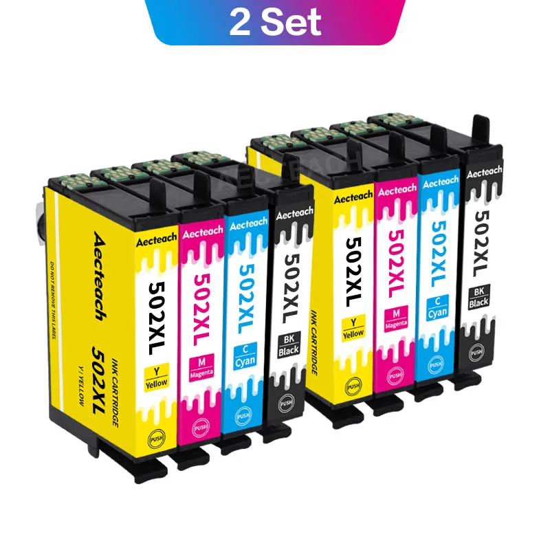 

Aecteach Compatible for Epson T502 XL T502XL 502 Ink Cartridges For Epson XP-5105 XP-5100 XP5105 XP5100 WF-2860 WF-2865 Printers