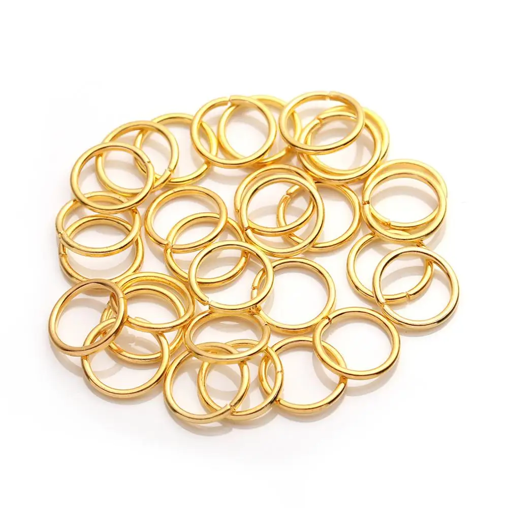 Gold 200 шт./лот, золотые, серебряные петли, 4, 5, 6, 8, 10 мм, открытые кольца для рукоделия, изготовления ювелирных изделий, ожерелья, браслетов, фурнитура, соединительные принадлежности - Цвет: Gold