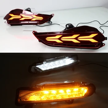 

CSCSNL 1 Pair DRL LED Daytime Running Light daylight Rear Bumper Light Brake Lights Tail light For Toyota Yaris 2017 2018 2019