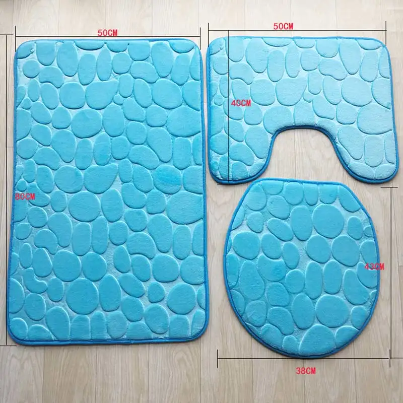 3 pieces / set of bathroom cushions flannel non-slip kitchen bathroom mat carpet bathroom bathroom carpet washable carpet