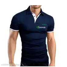 Motorcycle Men's polo shirt summer for kawasaki ninja short sleeve Tshirts High Quality Sports jerseys Top Tees Turn-down Collar