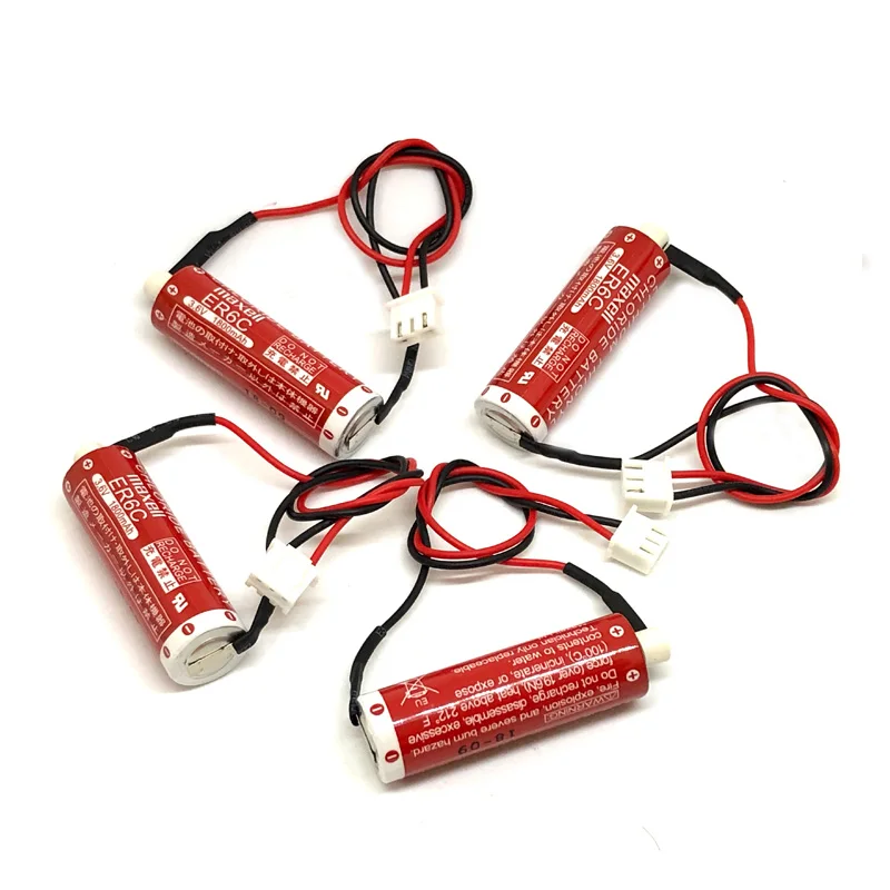 

10PCS/LOT New Original Version MAXELL AA 14500 ER6C 3.6V Lithium Battery Batteries With White Plug Free Shipping