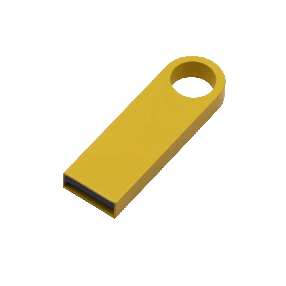 Металлический флеш-накопитель USB 2,0, 4 ГБ, 8 ГБ, флешка, 16 ГБ, 32 ГБ, карта памяти, бесплатный логотип, реальная емкость,, 50 шт./лот, фотография - Цвет: Yellow USB 2.0