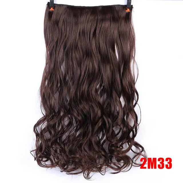 DIFEI Synthetic 24 Inch 5 Clip Long curly Women Clip in Hair Extensions Black Brown High Tempreture Hair Piece #35