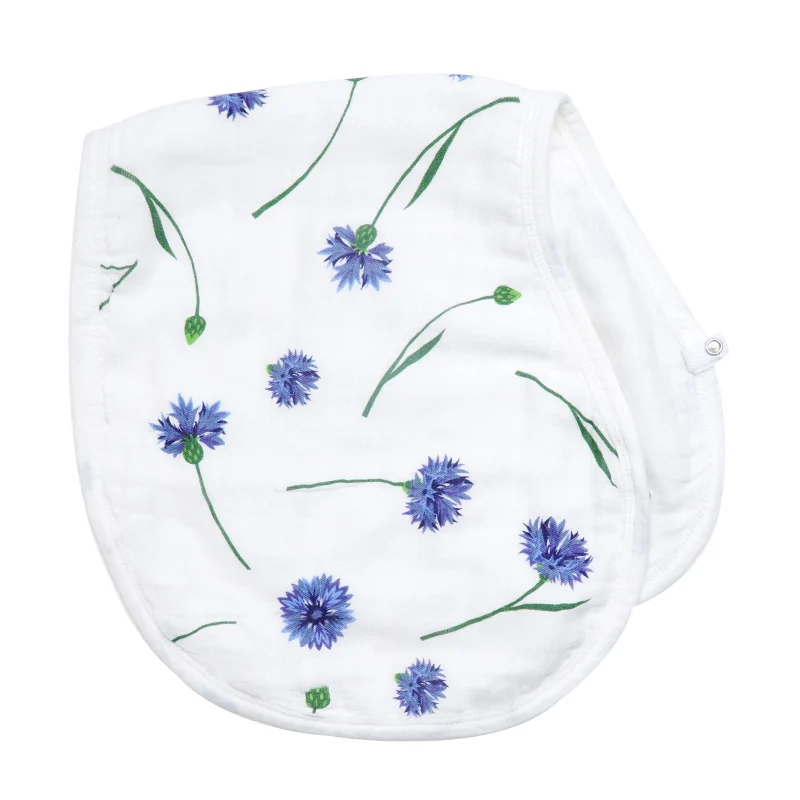 Новая однотонная детская отрыжка, водостойкие нагрудники для кормления, Слюнявчики для новорожденных, полотенце для слюнявчиков, Детские фартуки, бандана, Baberos Bebe - Цвет: Blue flower