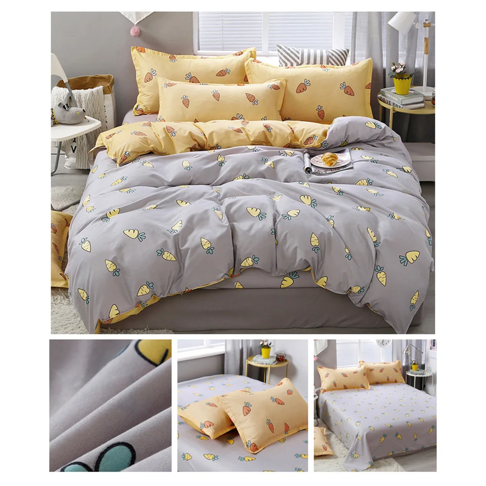 Комплект постельного белья из 4 предметов с геометрическим рисунком, простыня для детей, Студенческая кровать, постельное белье с рисунком, накидка для подушек, комплект