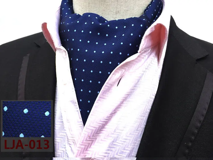 Элегантный мужской галстук из полиэстера и шелка с принтом в виде пасилей, цветов, в горошек, Аскот, галстук, британский жаккард, переплетенный галстук жениха, Свадебный галстук - Цвет: 1 Piece Necktie