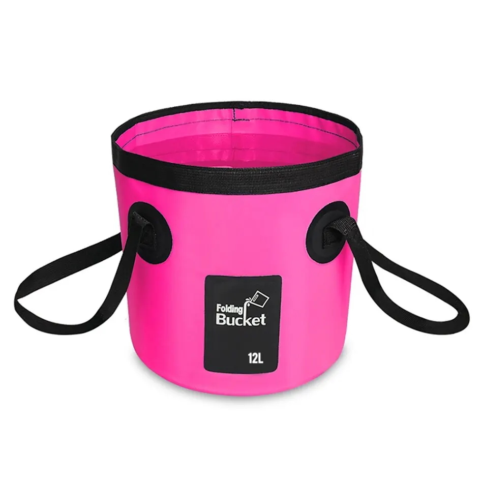 Pink 12L 12л/20л Открытый Складной Водонепроницаемый ведро для воды портативное ведро для рыбалки контейнер для воды Карп рыболовные аксессуары снасти - Цвет: Pink 12L