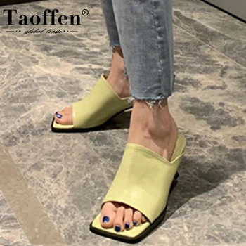 

Taoffen Women Sandals Fashion Slippers Summer Shoes Woman High Heel Flip Flop Casual Daily Lady Home Party Footwear Size 35-39