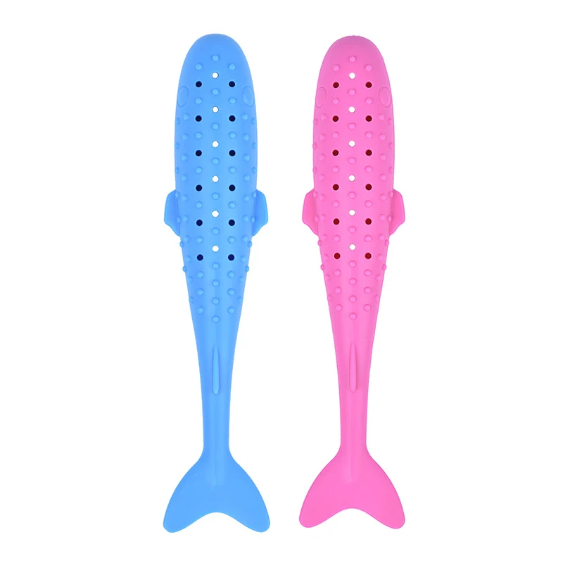 2pcs (Blue Pink) Кошачья мята игрушка в форме Кита зубная щетка силиконовая молярная палочка Жевательная кусать зубы Чистка питомца котенок мята игрушка прочная интерактивная игрушка - Цвет: 2pcs (Blue Pink)