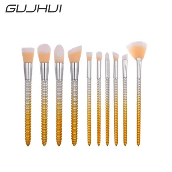 

10 Pcs Professional Cosmetic Makeup Brushes Synthetic Hair Corn Pencil Foundation Eye shadow Makeup Brushes Eyeliner Brush Tools
