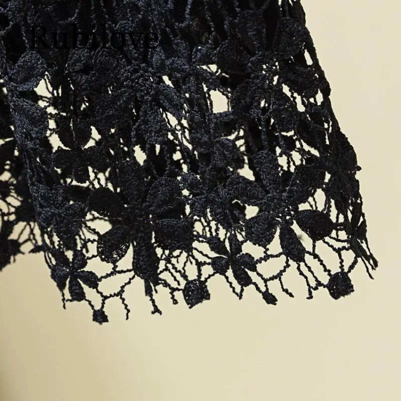 Rubilove Women Spaghetti Strap Tank Top Summer Sexy Slim Floral Lace Vest Hollow Out Elegant Tops Ladies Sleeveless Short Shirts