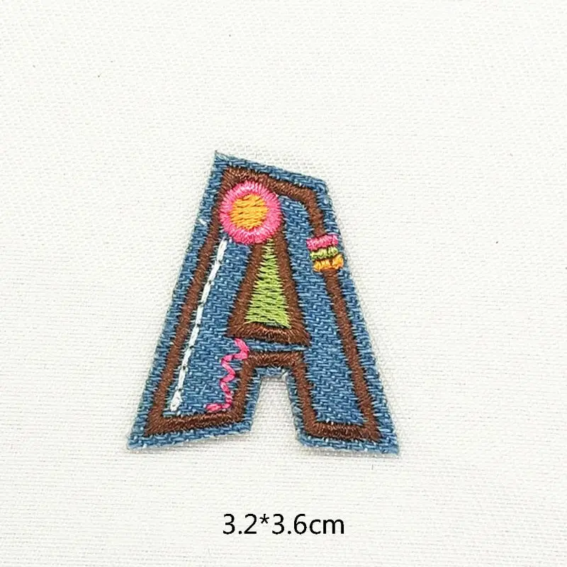26 шт. красочные Алфавит английские буквы Патчи DIY Утюг пришить вышитая паста аппликации для рюкзака детская одежда украшения