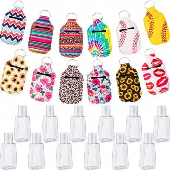 

Hand Sanitizer Keychain Holder Travel Bottle Refillable Containers 30ml Flip Cap Reusable Bottles With Keychain Carrier Fashion