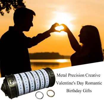 

Storage Lock Box Letter Password Combination Lock Retro Birthday Valentine Gift Box Cylinder Lockbox Da Vinci Code #