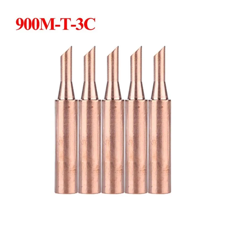 5pcs 900M-T Pure Copper Soldering Iron Tips Lead-Free Welding Solder Tip 933.907.951 For Welding Equipment Soldering Supplies wire welding