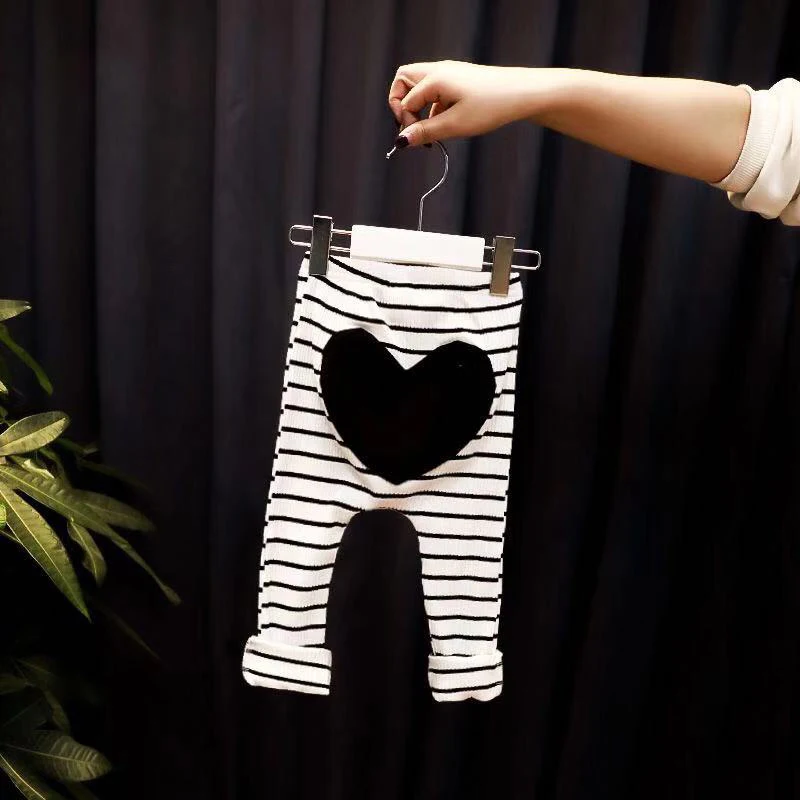 От 0 до 3 лет леггинсы для новорожденных девочек Хлопковые Штаны в полоску для девочек длинные штаны с эластичной резинкой на талии, леггинсы штаны