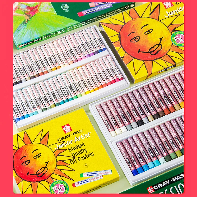 SAKURA Painting Crayons Oil Pastel Set 12/16/25/36/50 Colors Washable Drawing Colorful Crayons Stationery For Students XEP/XLP